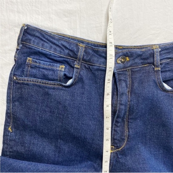 👖 Anthropologie Pilcro Medium to Dark Wash Denim Split Leg Jeans 32” Waist - Picture 14 of 15